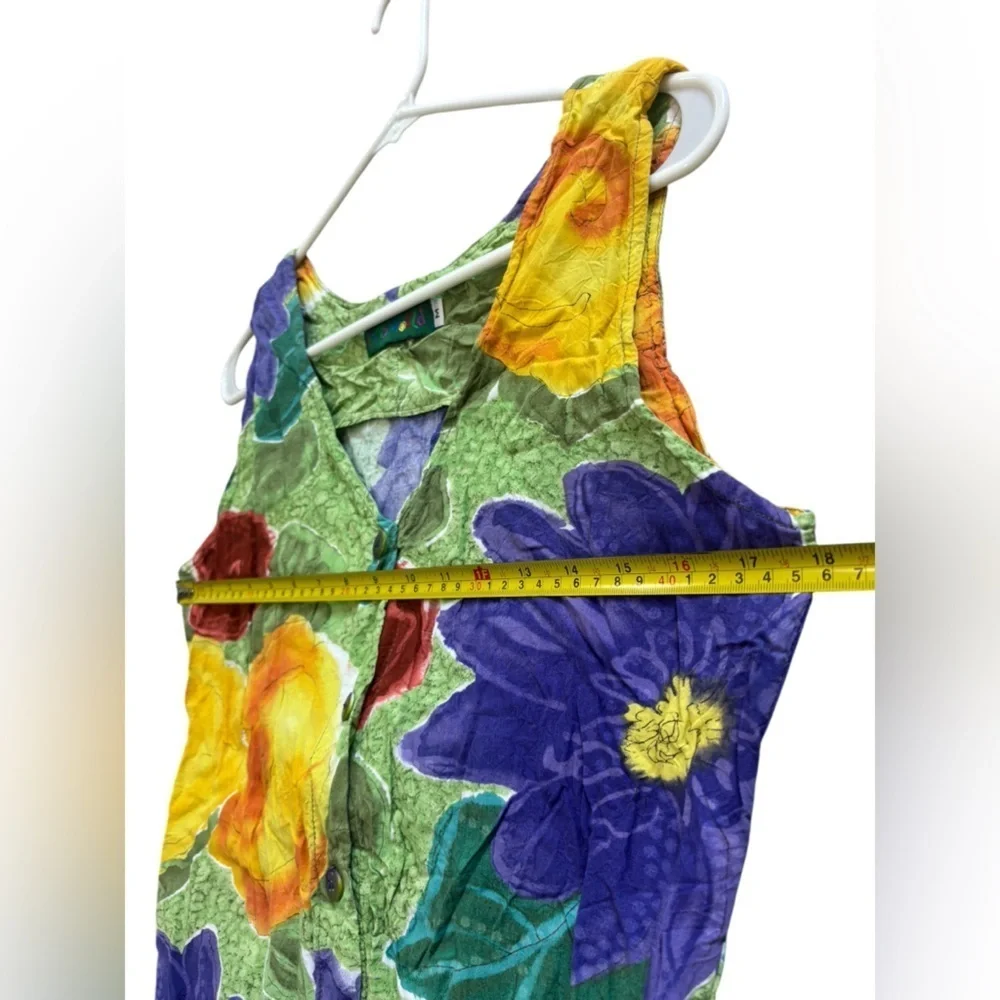 Vintage Jams World Medium Hawaiian Floral Print Maxi Dress and cardigan Set M - Picture 7 of 11